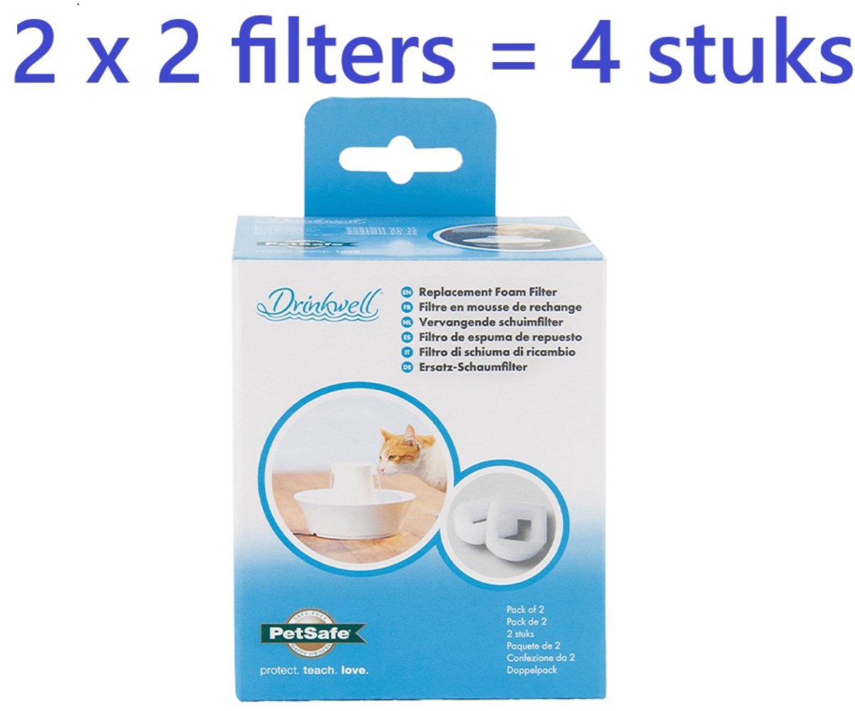 Petsafe - Drinkwell - schuimfilters voor drinkfontein 2 st -- ** 2 X ** = 4 filters - verlengd de levensduur van uw fontein