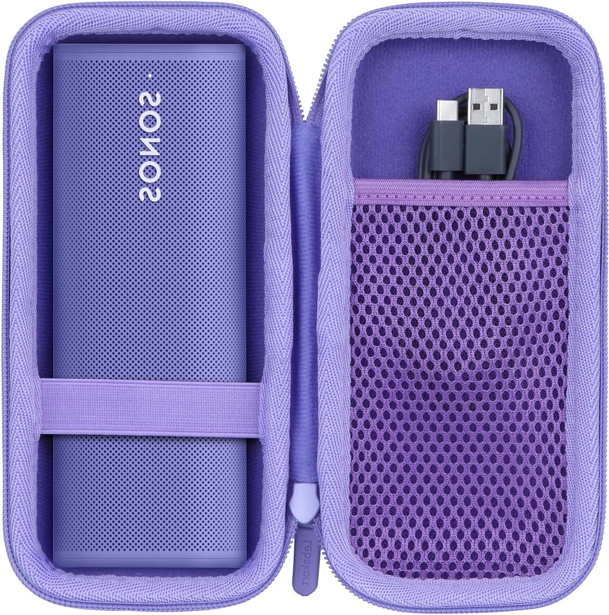 Duurzame en Waterdichte Hard Case voor Draagbare Bluetooth Speaker - Geschikt voor Sonos Roam 2, Roam en Roam SL (Paars)