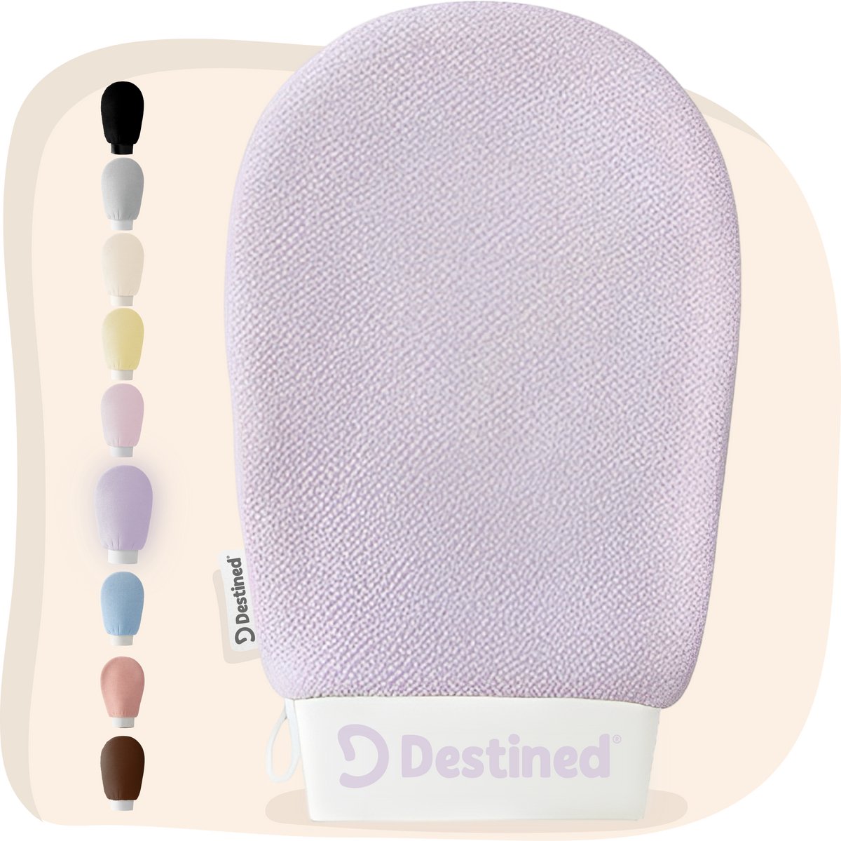Destined® Exfoliating Glove - Scrub Handschoen - Lichaam & Gezicht - Scrub Detox - Verwijderen Van Dode Huidcellen - Amethyst