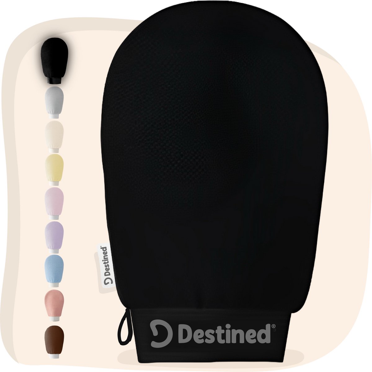 Destined® Exfoliating Glove - Scrub Handschoen - Lichaam & Gezicht - Scrub Detox - Verwijderen Van Dode Huidcellen - Midnight
