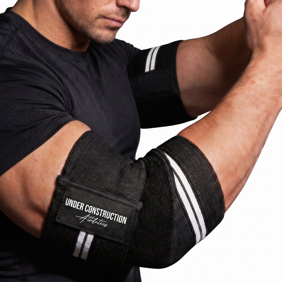 UCAthletics Elbow Wraps Powerlifting - Elbow Wraps - Elbow Sleeves - Elleboogbraces - Elbow Straps - Elbow Pads - Compressie - Krachttraining - Fitness - Crossfit - Gym - Calisthenics - Zwart - OneSize