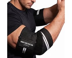 UCAthletics Elbow Wraps Powerlifting - Elbow Wraps - Elbow Sleeves - Elleboogbraces - Elbow Straps - Compressie - Krachttraining - Fitness - Gym - Calisthenics - Zwart - OneSize