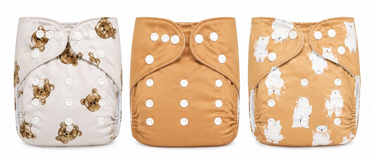 3 Stuks - Verstelbare Oefenbroekjes Waterproof - Zindelijkheidsbroekjes - Wasbare Trainingsbroekjes 2 t/m 3 Jaar 8-15 kg - Beertjes