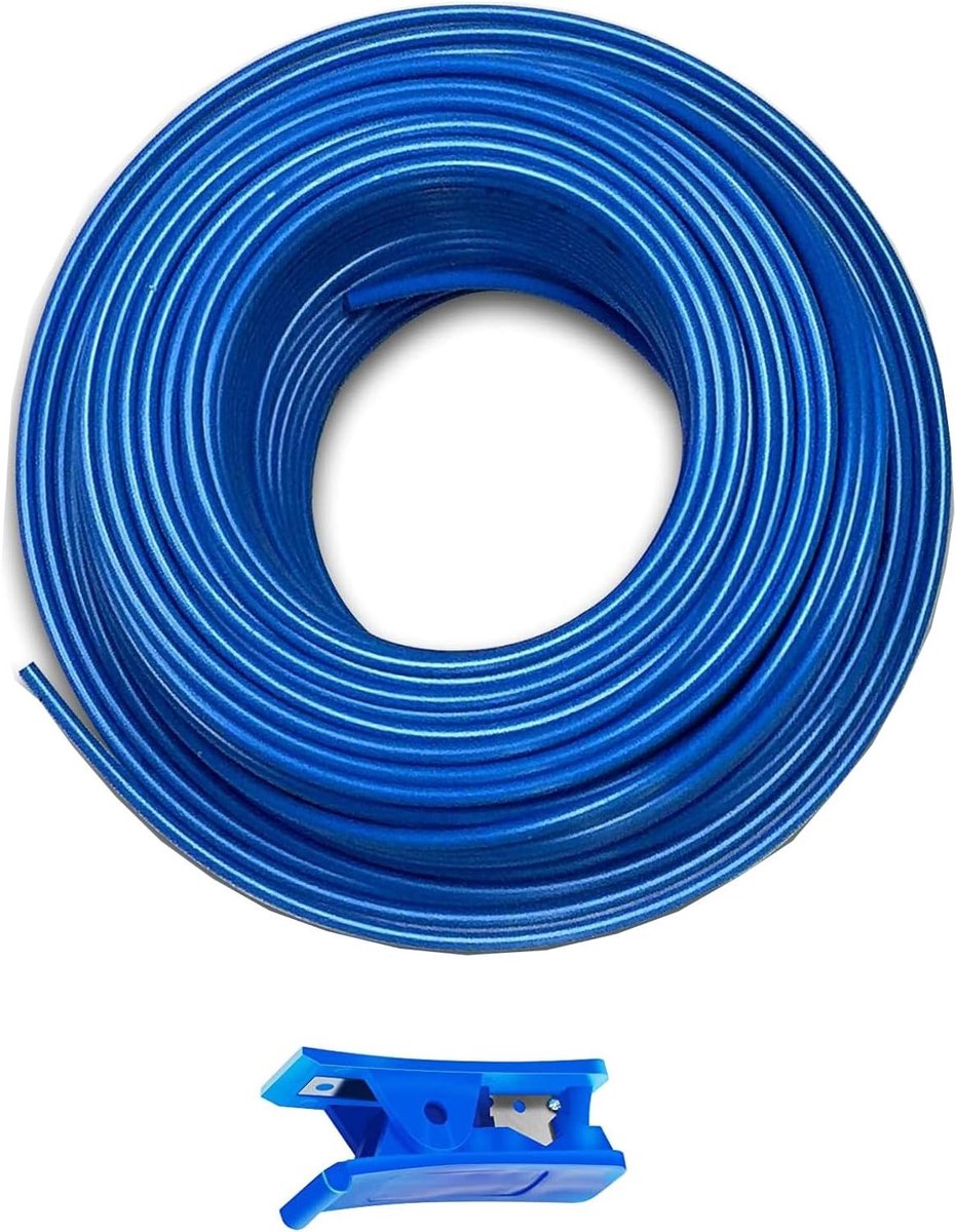 50m Blauwe Inlaatslang voor Koelkast, Osmose Slang voor Waterfilter en Aquarium, 1/4" (6.35mm) met Buis Snijder en Duurzaam Ontwerp