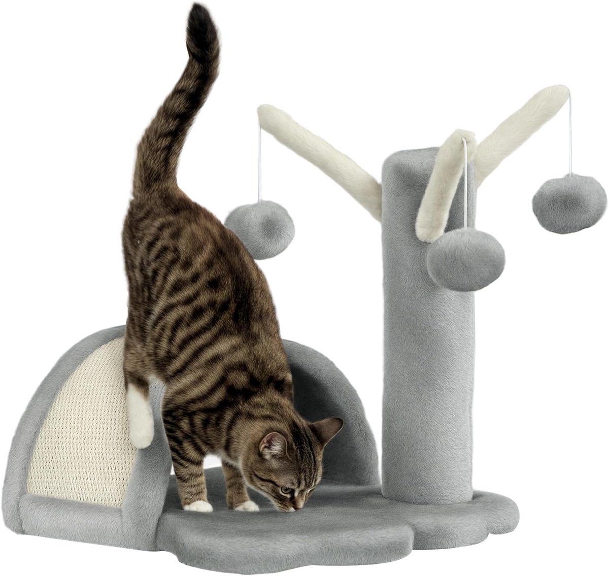 Krabpaal - Kattenhuis – Kattenboom - Kattenkrabpaa – Duurzaam & Stabiel – Klimboom voor kleine en grote katten - 38x38x40 cm – Lichtgrijs