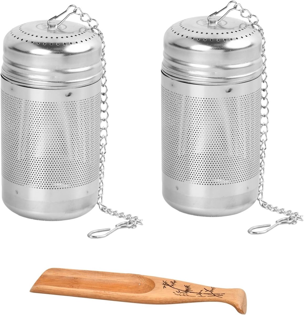 Theezeef voor losse thee - RVS thee filter met kettinghaak - Ideaal voor het infuseren van thee, kruiden en specerijen