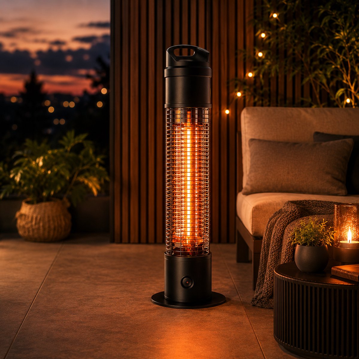 Blooboost Terrasverwarmer Elektrisch - Heater - Carbon - Staand - Waterbestendig - 1200W - Zwart – foto 4