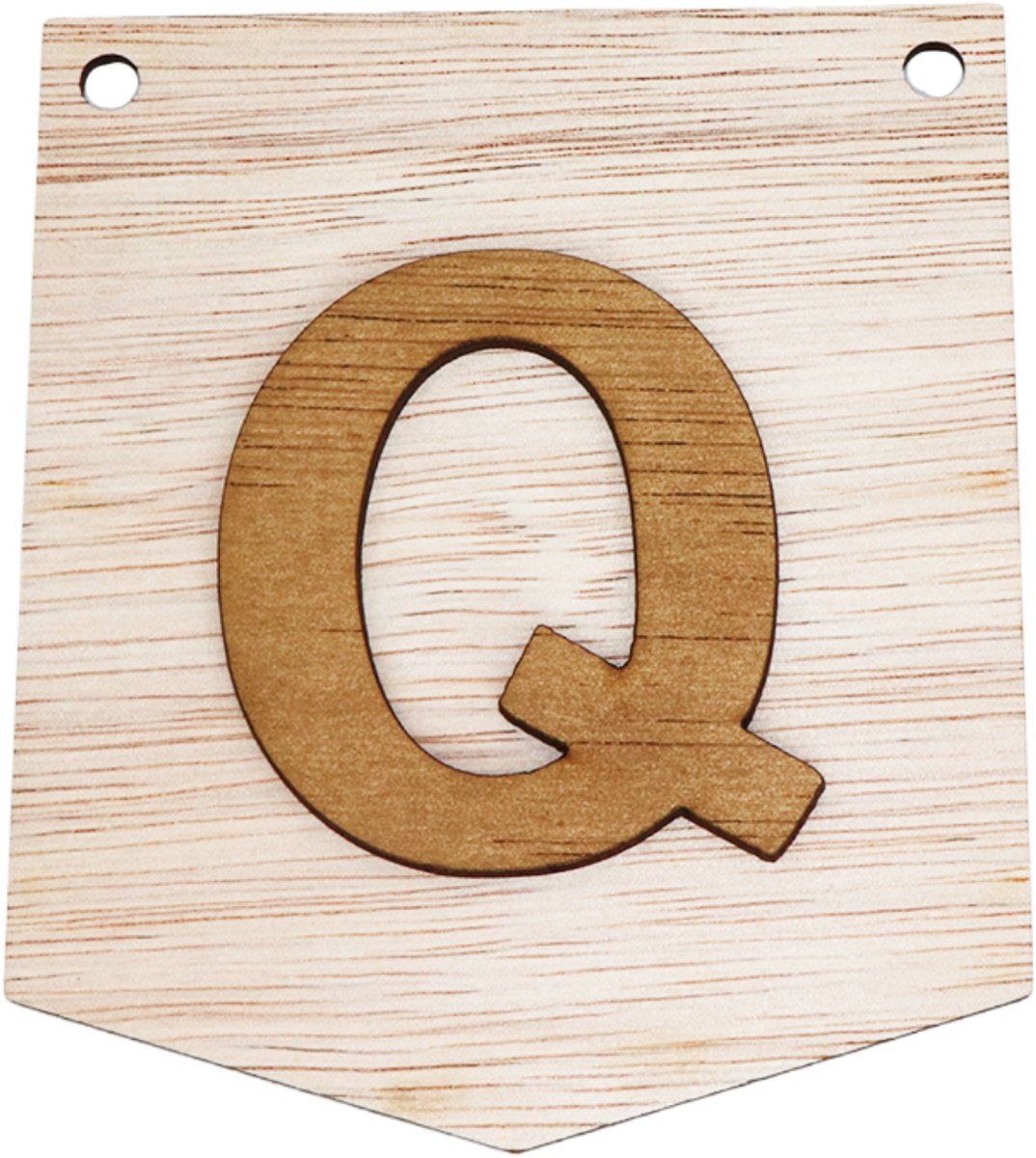 3D Houten Letter Q – Gepersonaliseerde Slingers & Vlaggenlijnen Zelf Samenstellen | Duurzame Decoratie