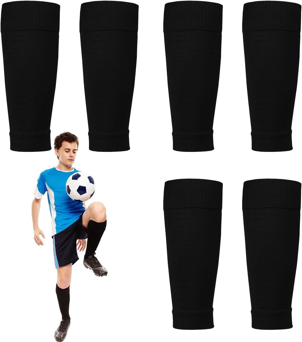 Kindersokken voor Voetbal met 3 Paar Beenwarmers en Ademend Scheenbeschermers - Elastische Sportkousen voor Beginners
