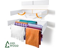 Wanddroogrek Inklapbaar 120 cm - 8.4 m Drooglengte Wit
