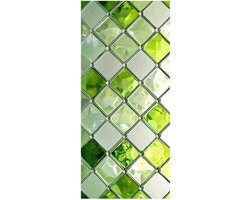 Raamfolie - 39,4×17,7 inch Glas in lood Vensterfilm - Raam film - Raam privacy folie - Decoratieve raamfolie - Anti inkijk - Statische raamstickers - Glas in Lood Raamfolie - Statische Cling Sticker - voor woonkamer, badkamer en kantoor - Groen