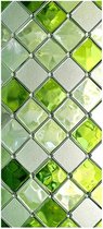 Raamfolie - 39,4×17,7 inch Glas in lood Vensterfilm - Raam film - Raam privacy folie - Decoratieve raamfolie - Anti inkijk - Statische raamstickers - Glas in Lood Raamfolie - Statische Cling Sticker - voor woonkamer, badkamer en kantoor - Groen