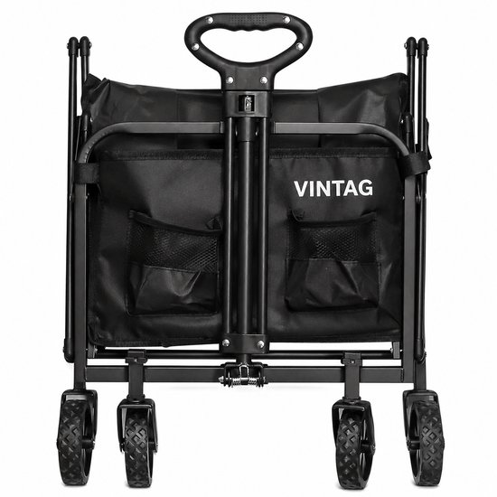 Bolderkar - Bolderkar Opvouwbaar - 80 KG Laadvermogen - Staal - Opvouwbaar - Polyester - Laadruimte 80 x 50 x 27 - Festival/Strand/Camping Bolderkar - Draaibare Wielen van Merkloos — afbeelding 4
