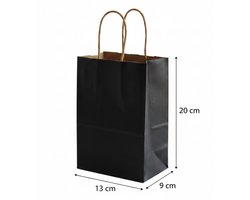 20 stuks papieren zakjes – Zwarte cadeautassen – Stevige papieren zakjes voor cadeaus – Verjaardag, huwelijkscadeaus