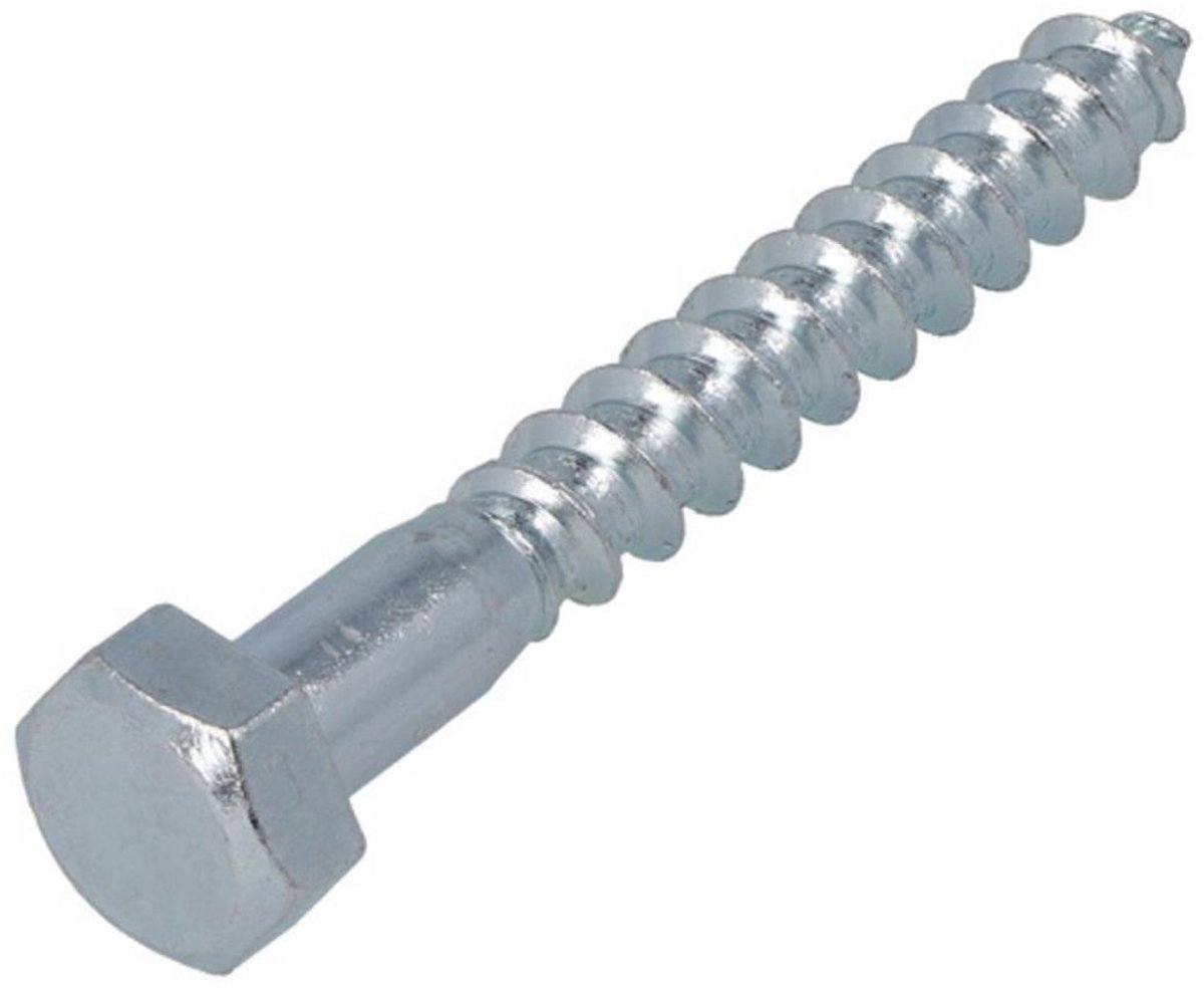 Houtdraadbout M10 X 60MM verzinkt. 1 stuks. Div. Merken.