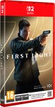 Nintendo Switch gamecover met 007 First Light titel, een man met pistool.