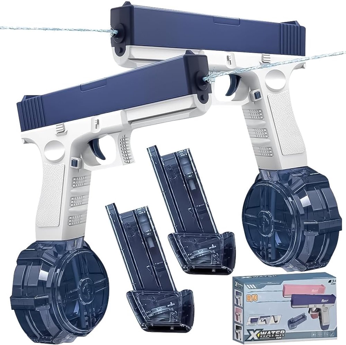Waterpistool Elektrisch Kinderen - 2 Stuks - van 1.5-3 Jaar - Waterpistooltjes - Watergeweer - Waterblaster - Watergevecht - Buitenspeelgoed - Zomerspeelgoed - Waterspeelgoed - Blauw - van Imperatoris