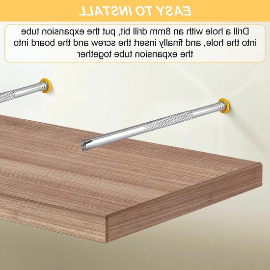 Onzichtbare Plankdragers Set van 40, 6 x 130 mm, Wandmontage, Stevige Planksteunen voor Wandplanken en Decoratie — afbeelding 3