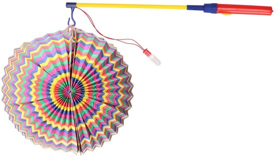 Mooie Lampion Multicolor met lampionstokje setje - Lampionnentocht/sint Maarten — afbeelding 4