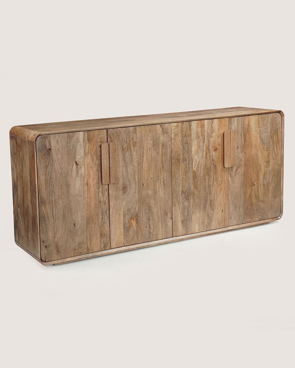 Dressoir 200 cm Mangohout – 4 Deuren – Bruin – Landelijk