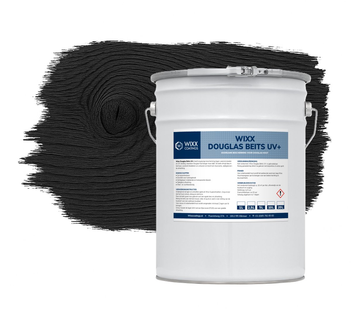 Wixx Douglasbeits UV+ - 1L - Zwart