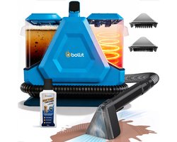 BOLLIT 1250W Turbo Tapijtreiniger – Vlekkenreiniger met 60°C Heetwaterfunctie & Turbo Mode – Bank Reiniger Machine – Zetelreiniger – Meubelreiniger – Matrasreiniger – Reinigingsmachine voor Tapijt, Auto & Bank