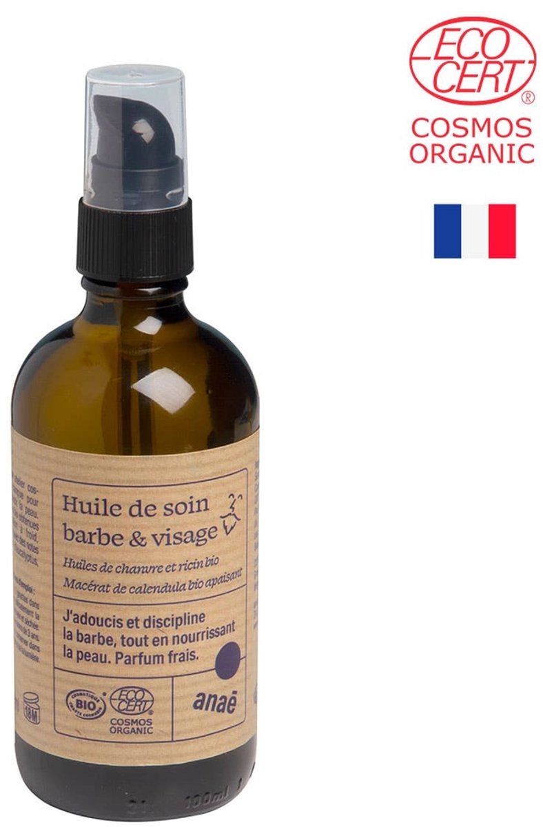 Biologische en gecertificeerde Baard en gezichtsolie met biologische hennepolie - uiterste zachte huid 100 ml