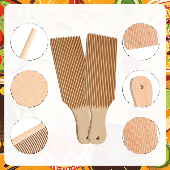 Gnocchi Bord en Pasta Maker Set voor Thuis - Houten Accessoires voor Italiaanse Pasta, Macaroni en Cavarola Rollen — afbeelding 2