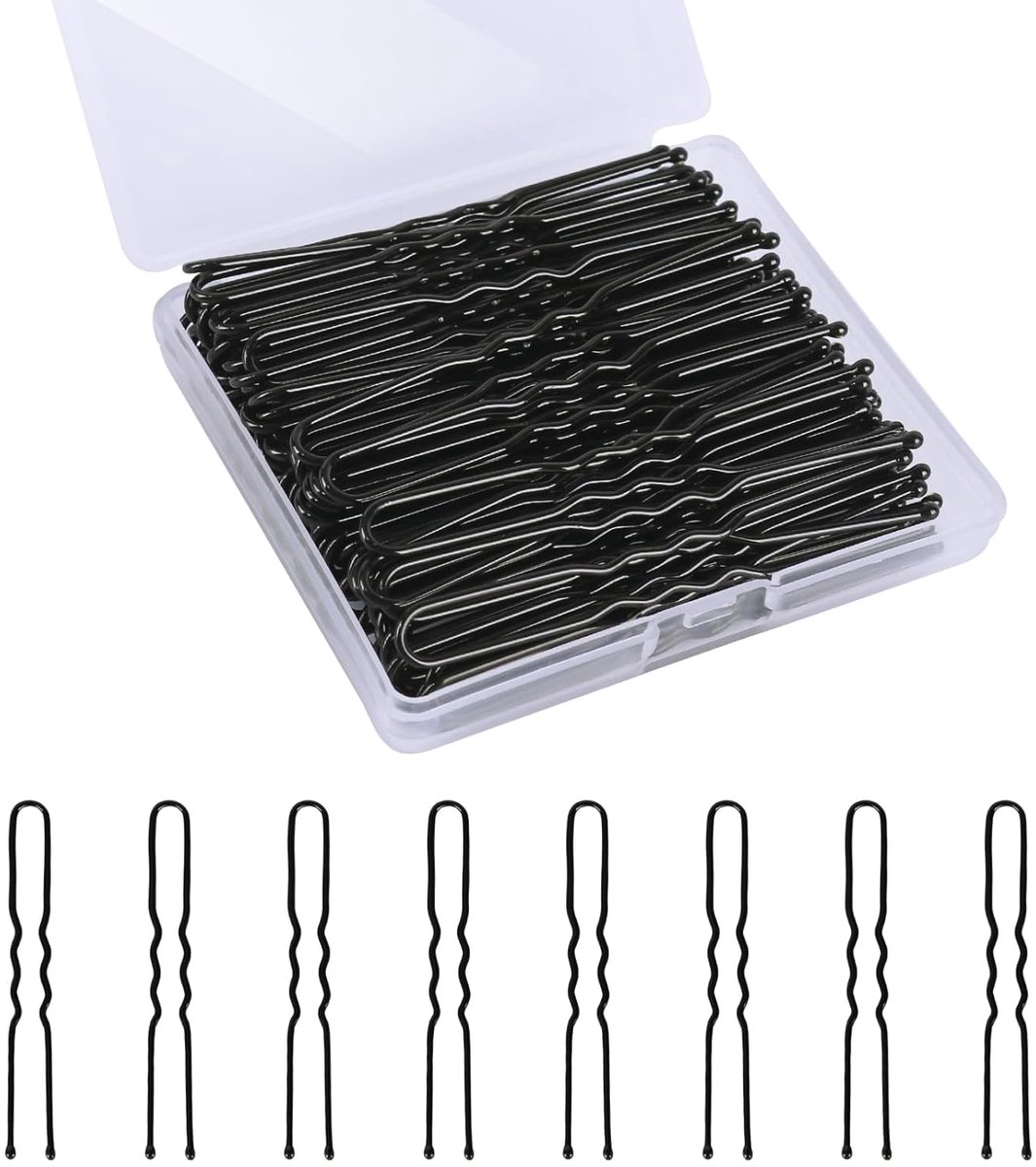 U-vormige haarspelden - Knot speldjes - Haarstyling Kapsels - Gladde ballen - 100 stuks - Zwart