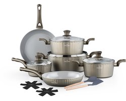 Swiss Haus® CC3014CH 14-delige Pannenset Inductie – PFAS Vrij – Keramische Antiaanbaklaag Pannen –…