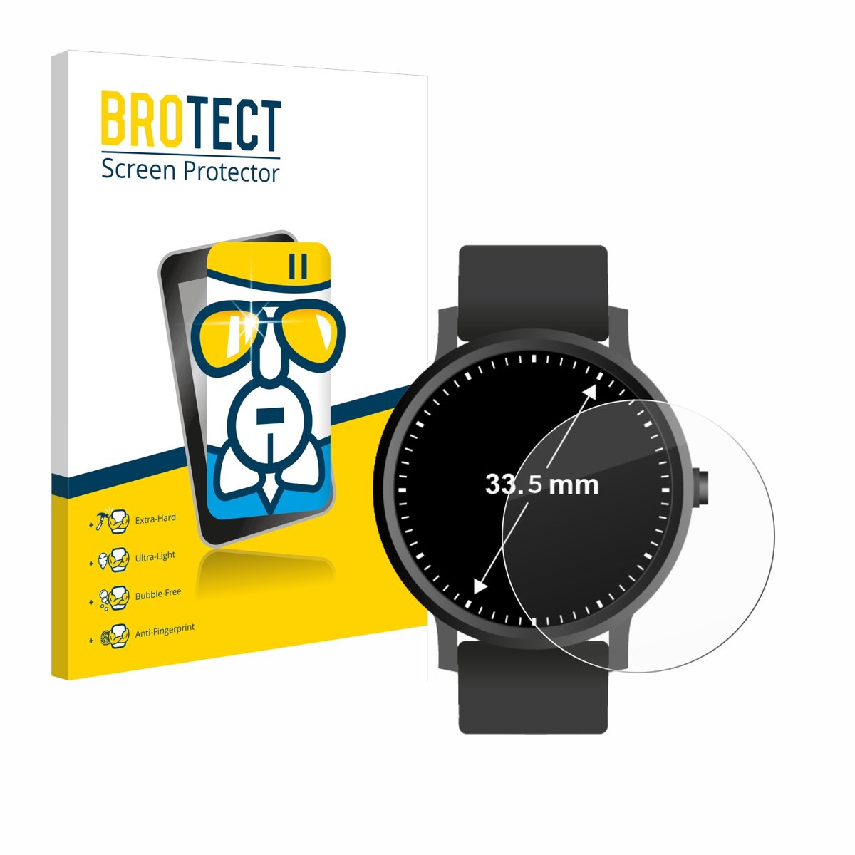 Screenprotector voor Horloges (Rond, ø: 33.5 mm) Beschermglas transparant
