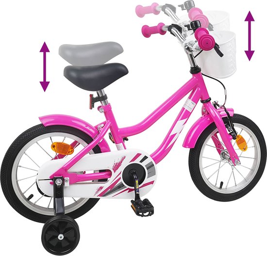vidaXL - Kinderfiets - 14 - Inch - voor - 3-5 - jaar - oud - Donkerroze van VidaXL — afbeelding 2