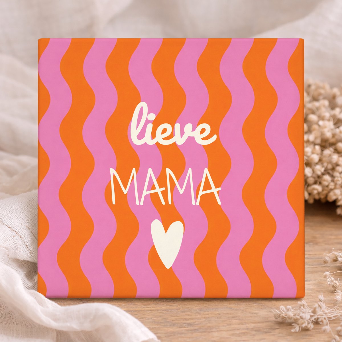 Printazzy – Tegeltje met Tekst – Lieve Mama – schattig cadeau – mama verrassing – keramische tegel – vrolijke woondecoratie – cadeau idee moeder