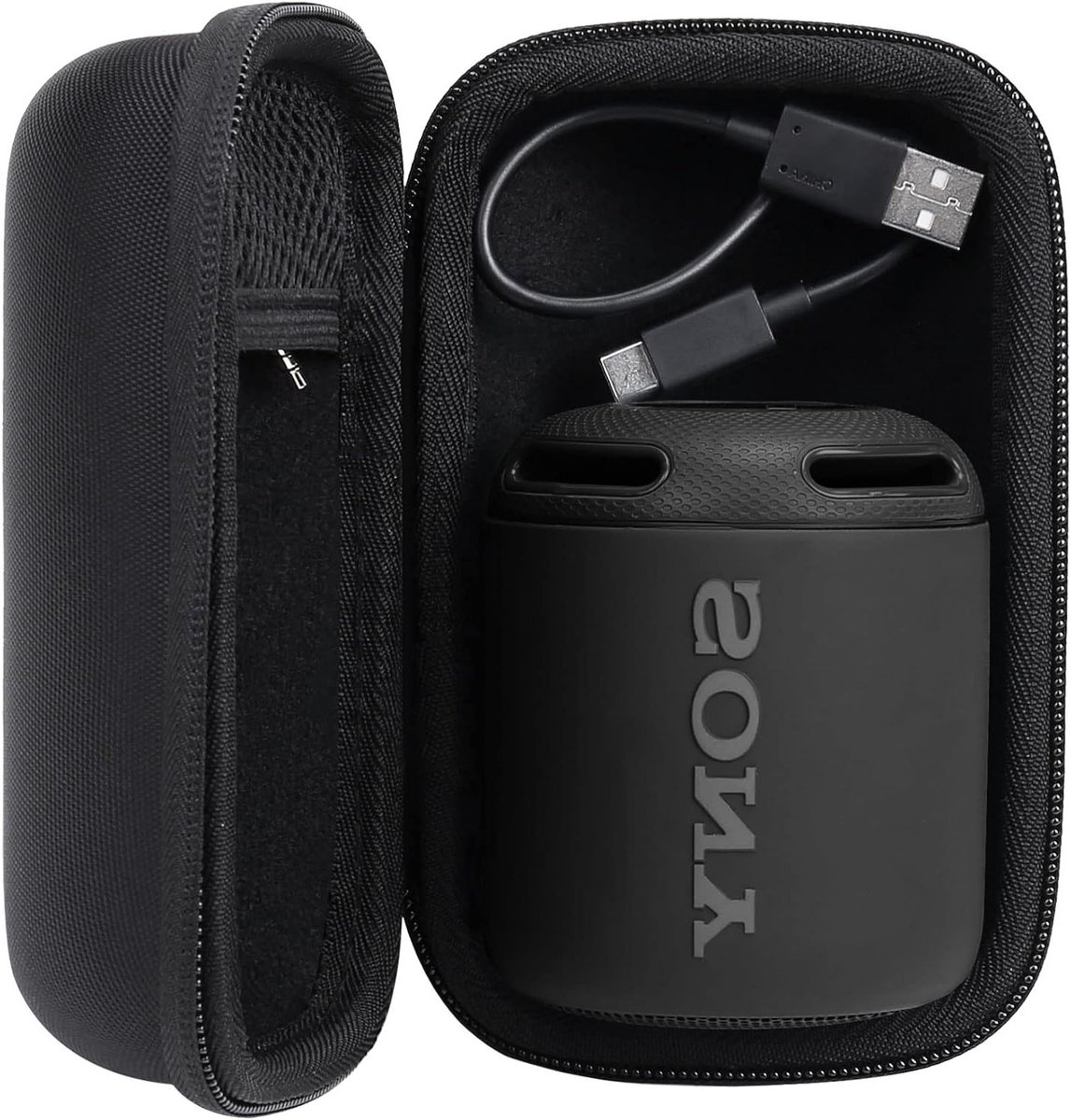 Draagbare en Waterdichte Hard Case voor Compacte en Portable Bluetooth Speaker SRS-XB12, Zwart, Schokbestendig en Beschermend