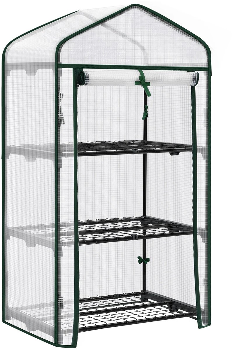 Velmio Tuinkas - Kweekkas - 3 Lagen - Weerbestendige Plantenkas - Foliekas - 69 x 125 x 49 cm - Wit - Broeikas