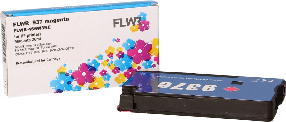 FLWR HP 937e - Magenta XL - voor Officejet pro 9130 - 9130 - 9720 - 9730