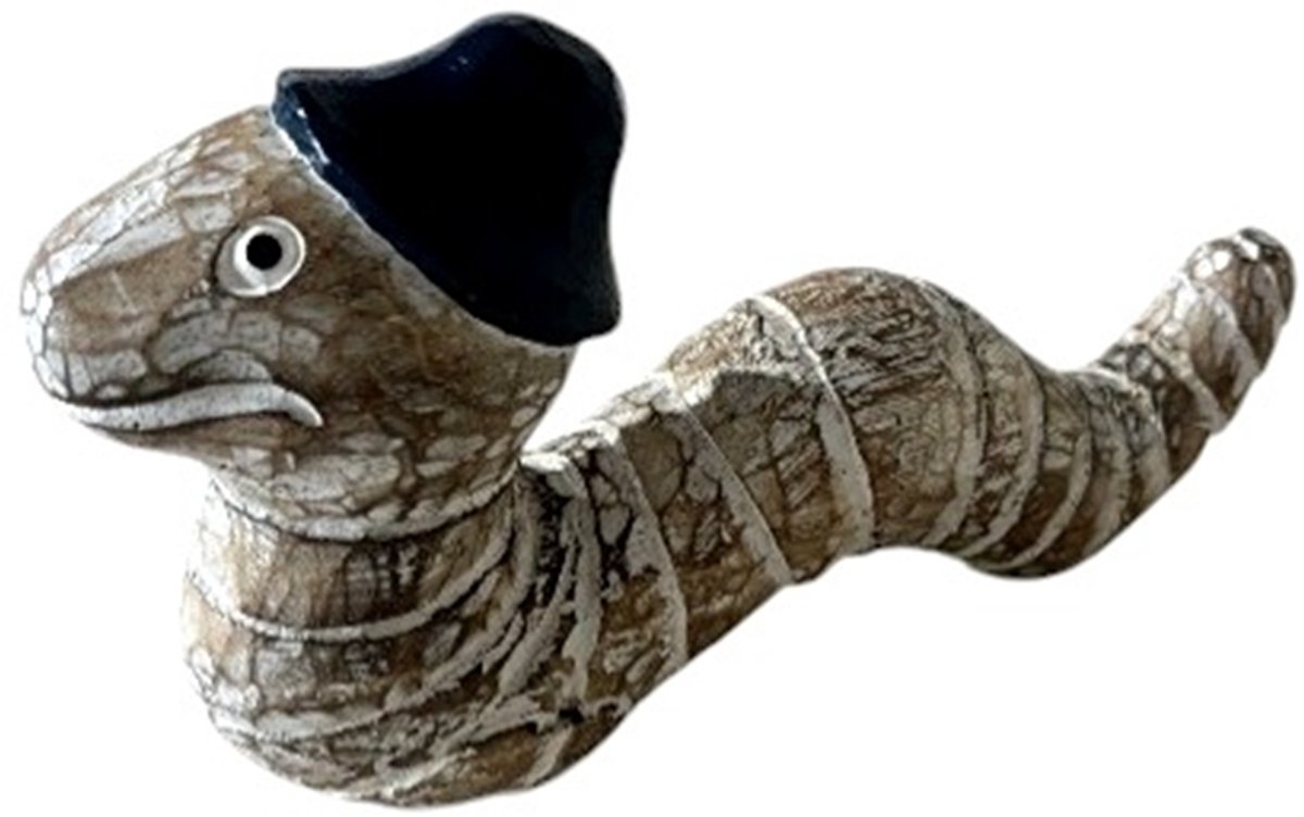 Worm Wanda 13 cm donkerbl hoedje