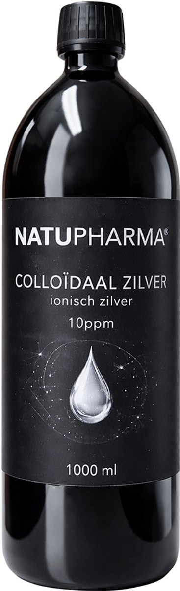 Natupharma - Colloïdaal Zilverwater - Ionisch - 10 PPM - Zilverwater - Miron Glas - 1000 ml