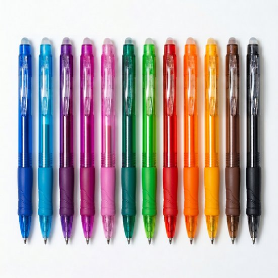 PrimeAmbition Uitwisbare Pennen 12 Stuks - Uitgumbare Pennen - Gumpen - Gelpennen 0.7mm