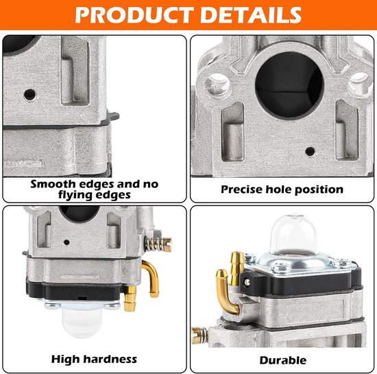 Carburateur Kit voor Bosmaaier - Geschikt voor TB43 1E40F-5 BC52 CG430 CG520 - 43cc 52cc - 31mm Grastrimmer Onderdelen - Kettingzaag Carburateur - Revisieset met Brandstoffilter - Bougie - Primer Bulb - Pakking — afbeelding 3