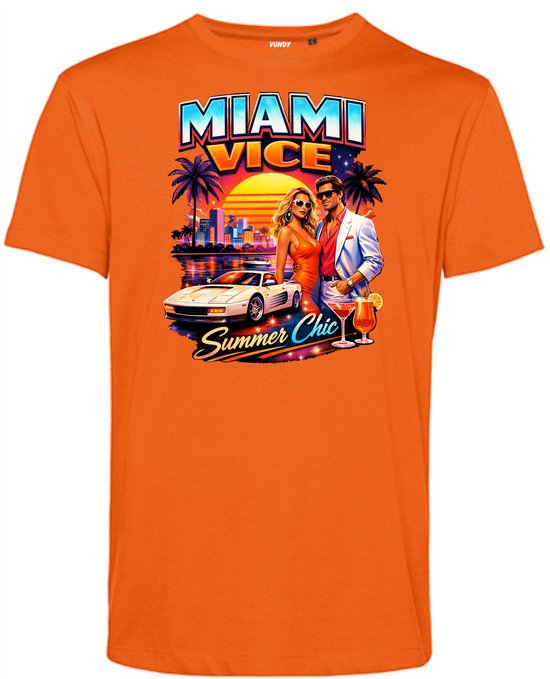 T-shirt Miami Vice Summer Chic | Toppers in Concert 2026 | The Summer Is Magic | Foute Party Shirt | oranje | maat M