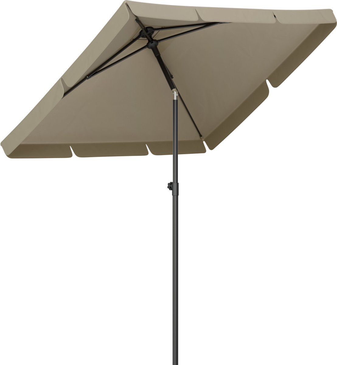 Bol.com LifeGoods Parasol - Tuin - Balkonparasol - 200x125cm - 30° Kantelbaar - Waterdicht - UPF50+ - Taupe aanbieding