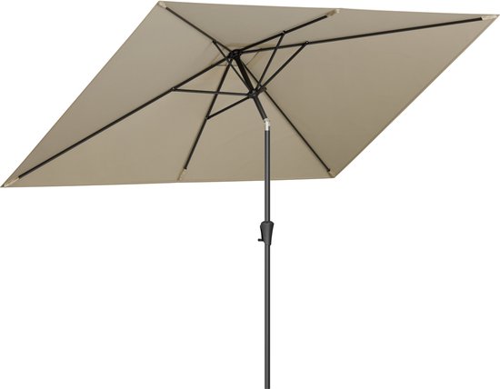 LifeGoods Parasol - Tuin - 200x300cm - 30° Kantelbaar - Waterdicht - UPF50+ - Taupe