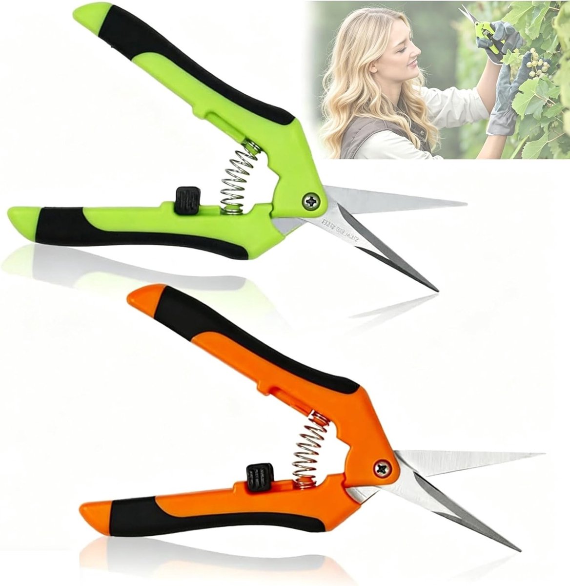 Set van 2 Kleine Snoeischaar voor Bonsai, Planten en Tuin - Perfect voor Snoeien van Bloemen, Fruit en Groenten met Rechte Bladen