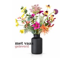 Kunstbloemen met vaas - Mixed Colors - Zijden bloemen- zijden boeket met vaas - Moederdag cadeau - Natuurlijk Bloemen