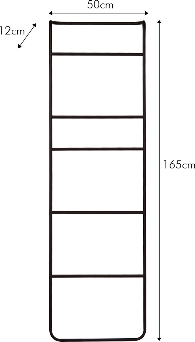 Atmooz Alessia Handdoekrek – H 167 cm – Zwart metaal – Minimalistisch handdoekenrek voor badkamer – Handdoekhouder