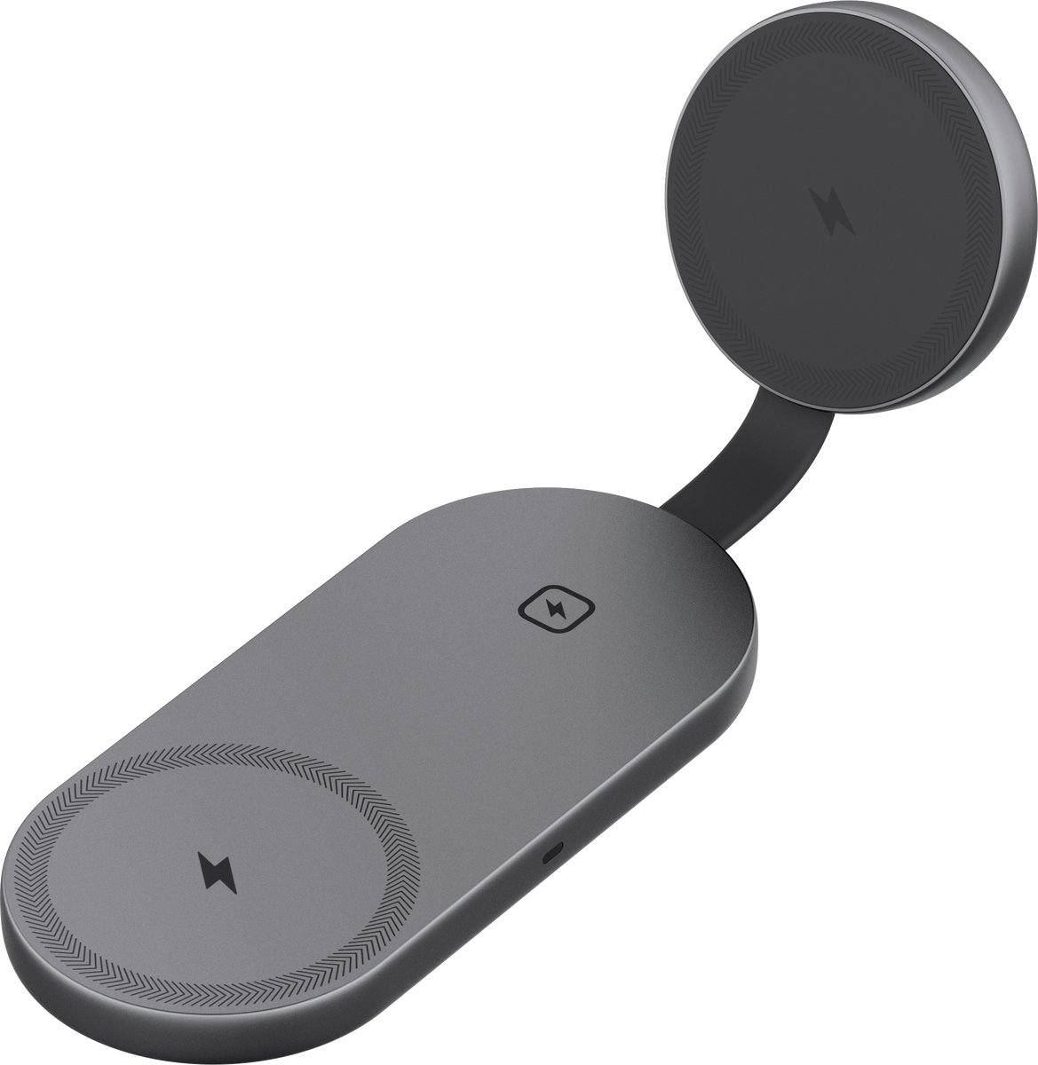 AUKEY LC-MC314 3-in-1 magnetische draadloze oplader voor 2 mobiele telefoons en draadloze oortjes - Vouwbaar - Qi2.2 gecertificeerd - Inclusief 1.8m kabel - Premium Dark