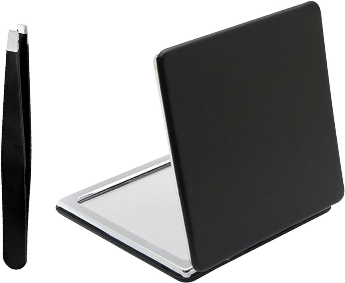 Compacte Spiegel met 2x Vergroting - Moderne Reisspiegel voor Make-up en Gezicht