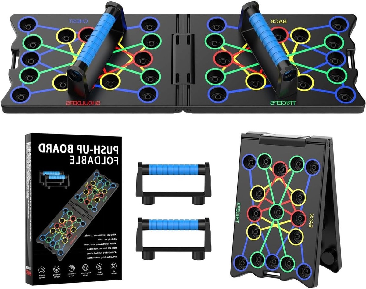Multifunctionele Push Up Board - 24-in-1 Vouwbare Thuis Workout Apparatuur voor Effectieve Spiertraining en Fitness voor Mannen en Vrouwen