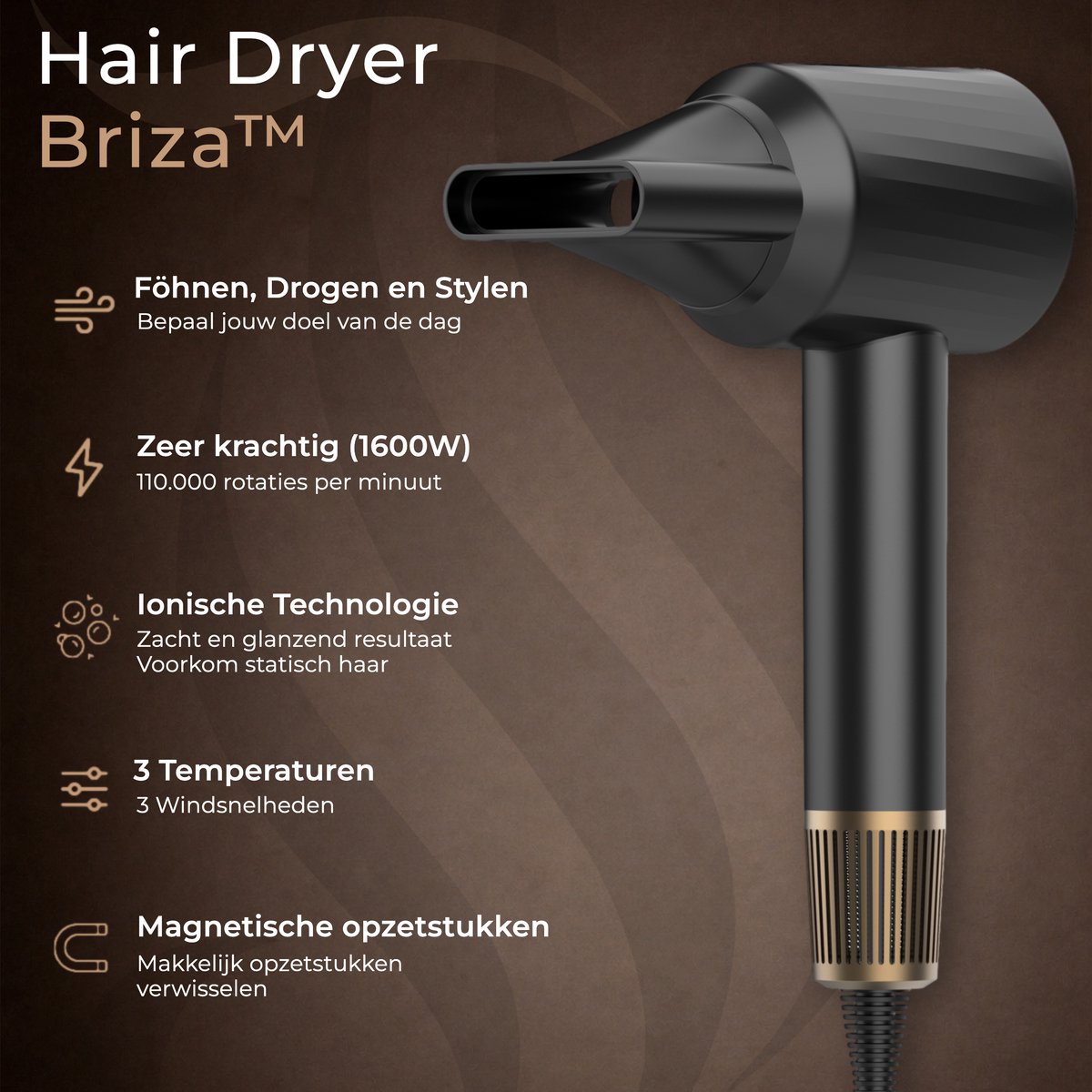 Wellshine Fohn met Diffuser - Hairdryer - Haarföhn - afbeelding 2